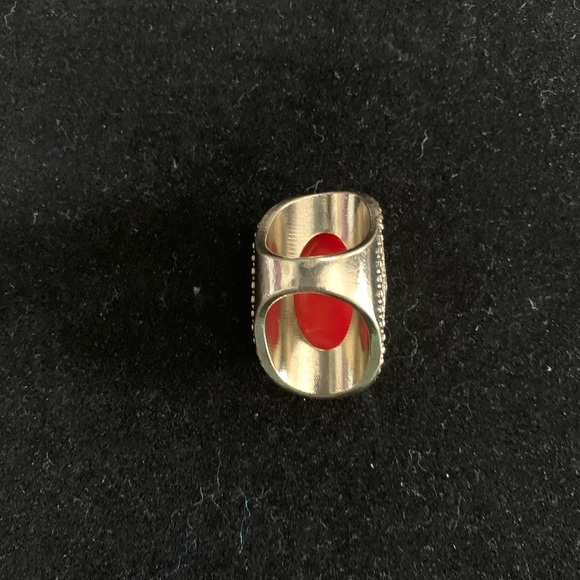 Gold tone and orange ring size 7 - Picture 3 of 5